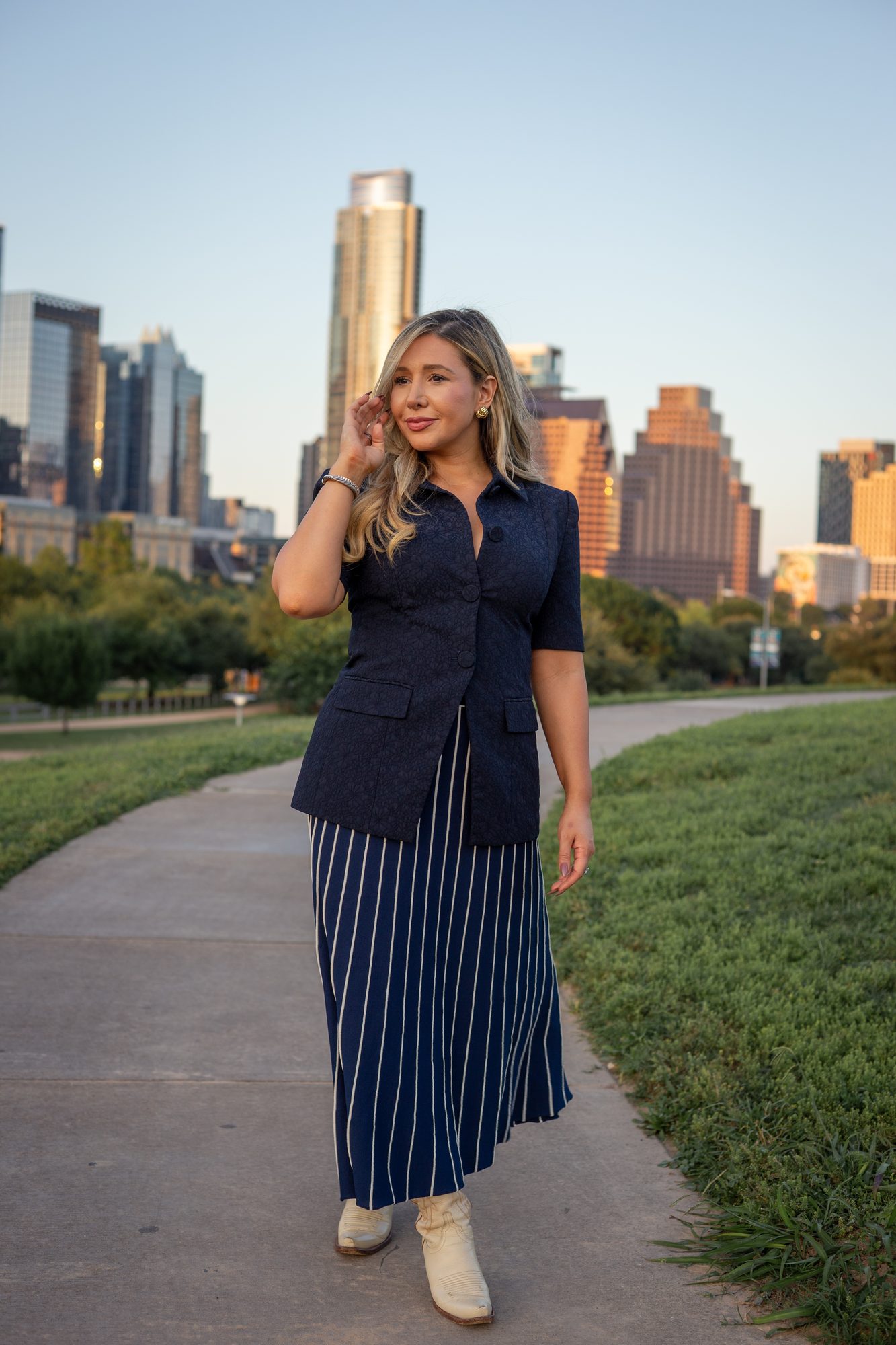 Laura Davis on the Austin skyline walk.